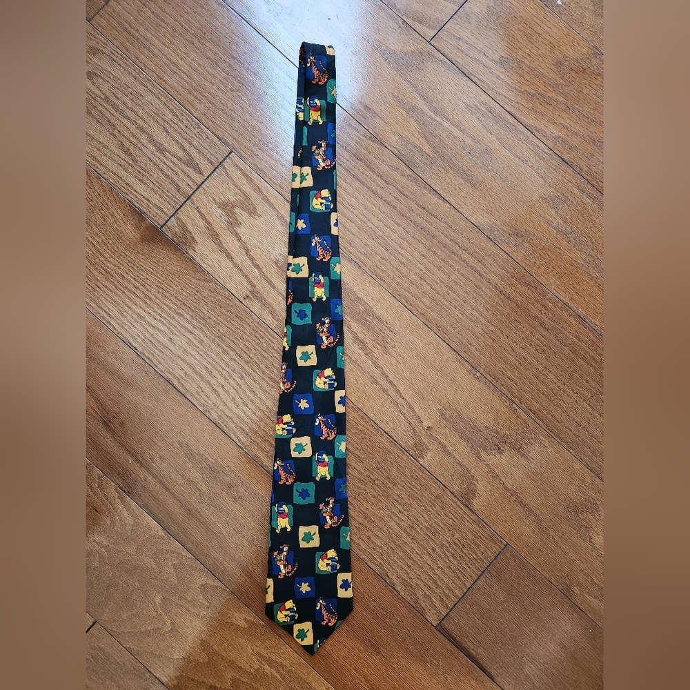 Vintage Disney Winnie the Pooh Black Necktie Purse Handle Wrap Twilly Accessory
